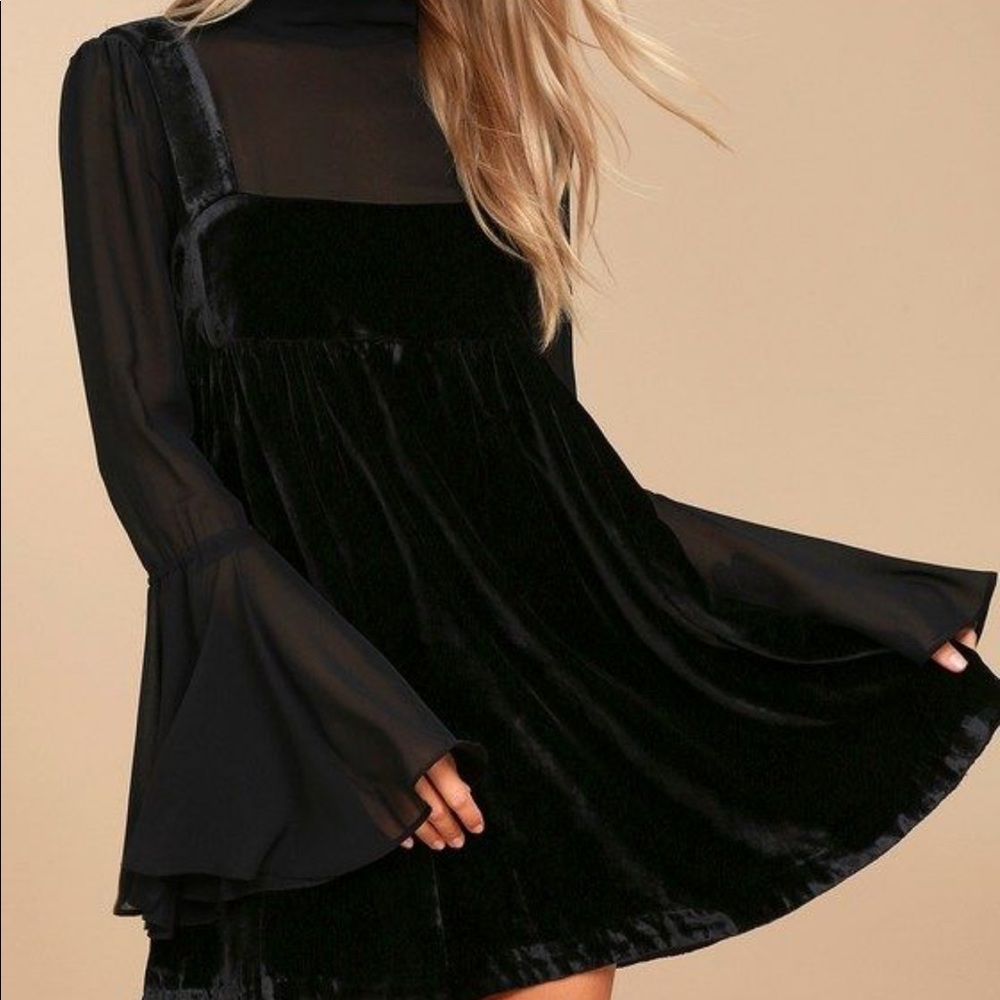 Free people baby doll velvet dress